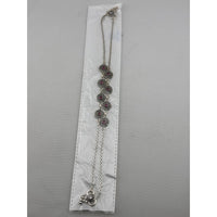 Load image into Gallery viewer, Oxidised Pink Stone Anklet – 925 Sterling Silver – Vintage Floral Link Design – 20g
