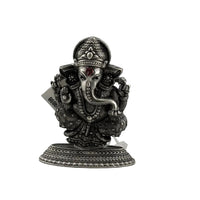 Load image into Gallery viewer, Oxidized Sterling Silver (92.5% purity)Lord Ganesh Idol

