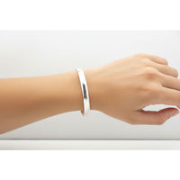 Load image into Gallery viewer, Plain Silver Kada – 925 Sterling Silver Bracelet Smooth Polished Minimal Bangle
