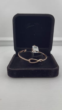 Load and play video in Gallery viewer, 925 Sterling Silver Gold Plated Infinity CZ Bangle Bracelet
