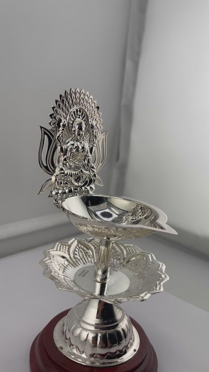 Sterling Silver Diya Centrepiece Lamp, 86gm – Home Temple & Festive Puja