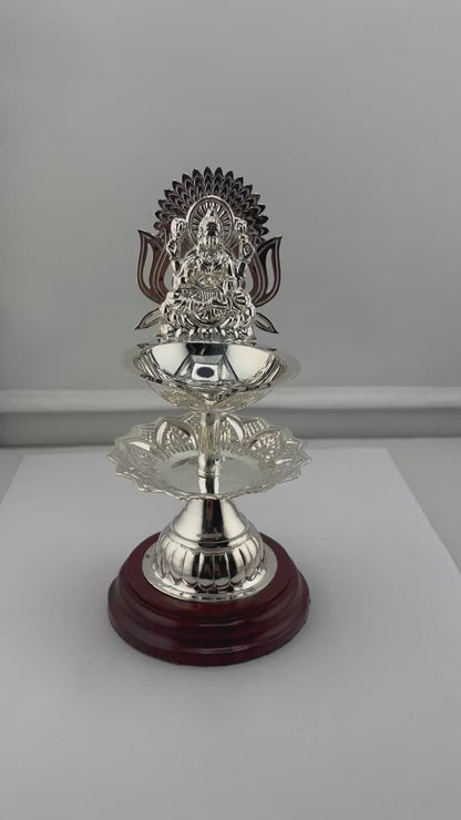 Sterling Silver Diya Centrepiece Lamp, 86gm – Home Temple & Festive Puja