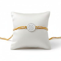 Load image into Gallery viewer, Pure Silver Lotus Charm Rakhi thread – Adjustable Sacred
