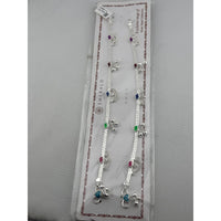 Load image into Gallery viewer, Rainbow Floral Layered Silver Anklet – 99.9% Pure Silver – Adjustable – 53.22 g
