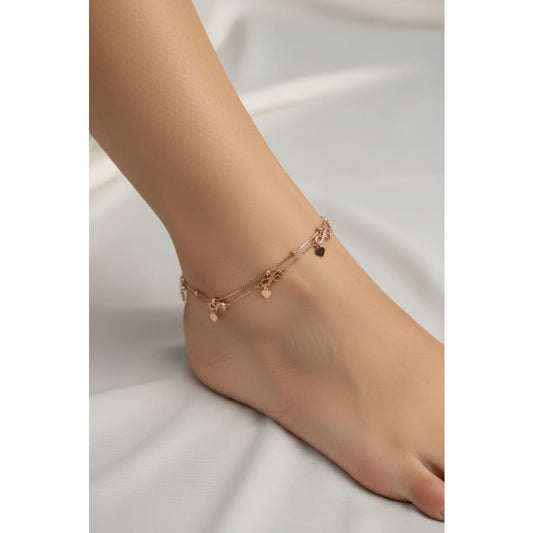 Rose Gold Evil Eye Anklet – Multi Charm Design Adjustable