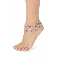 Load image into Gallery viewer, Royal Peacock Charm Anklet – 925 Sterling Silver – Multicolor Enamel Work – Adjustable
