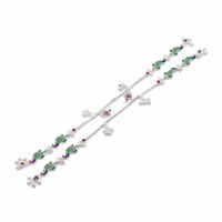 Load image into Gallery viewer, Royal Peacock Charm Anklet – 925 Sterling Silver – Multicolor Enamel Work – Adjustable – 36.76 g
