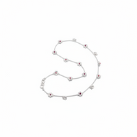 Load image into Gallery viewer, Ruby Blossom Double Chain Silver Anklet – 99.9% Pure Silver – Weight:25g
