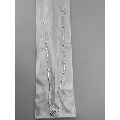 Ruby Touch Bar Silver Anklet – 99.9% Pure Adjustable 16g