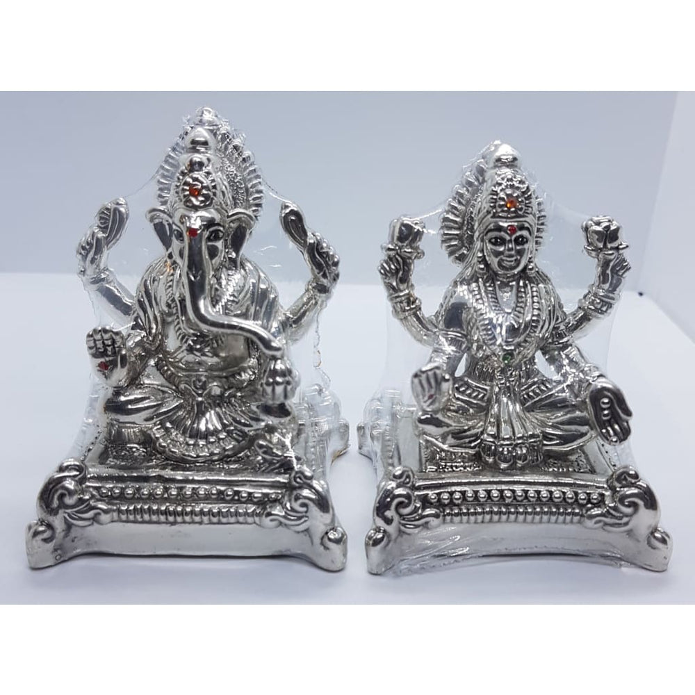 Silver 99.9% pure Laxmi Ganesh Idol (KA029A/C) - Idol