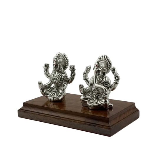 Silver 99.9% pure Laxmi Ganesh Idol Anti Tarnish (KA039)