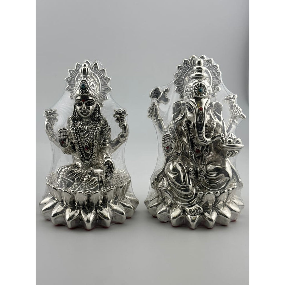 Silver 99.9% pure Laxmi Ganesh Idol (KA008A/B) - Idol