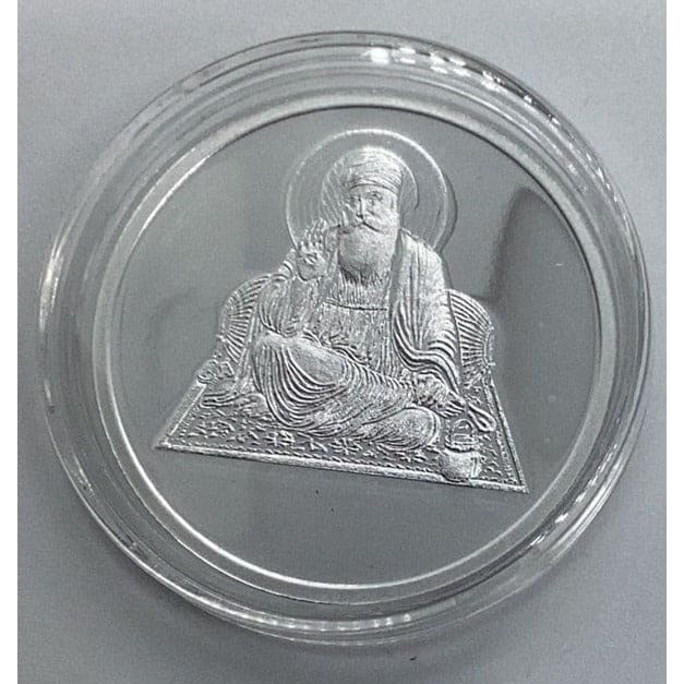 Silver 999 pure Gurunanak Ik Onkar coin (10gm) - Coins