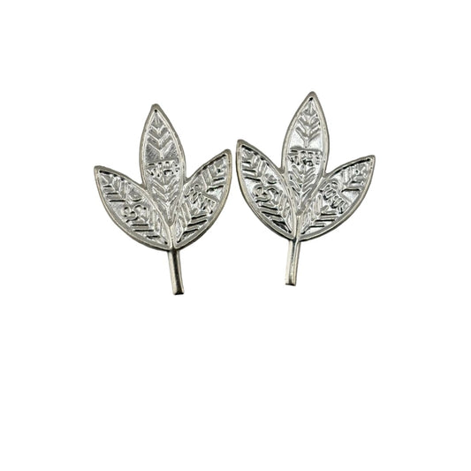 Silver Bilva Patra Pooja Piece Set of 2 Handcrafted (3.57g)