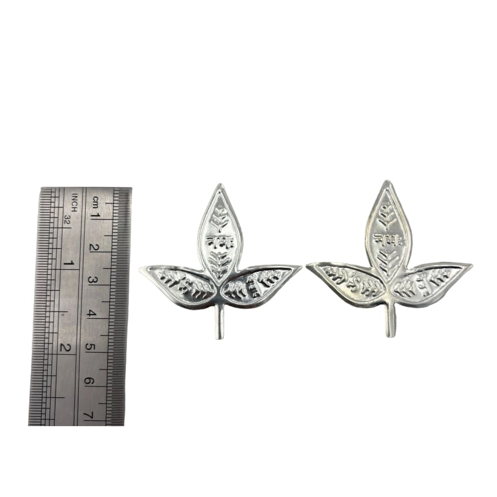 Silver Bilva Patra Pooja Piece Set of 2 Handcrafted (4.5g)