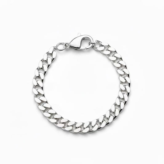 Silver Curb Link Bracelet 925 – Flat Chain | 12mm - 8.5