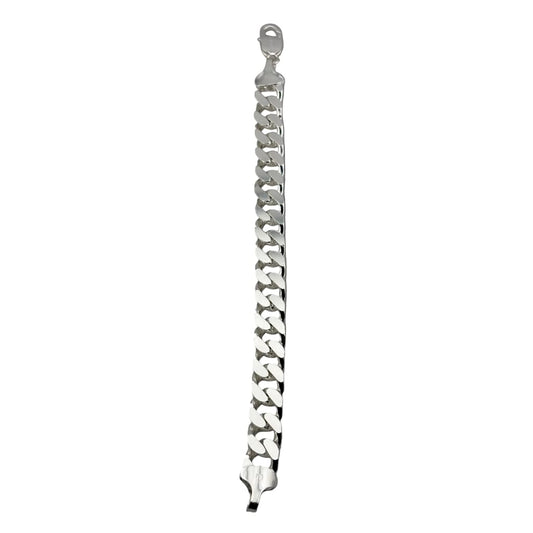 Silver Curb Link Bracelet 925 – Flat Chain | 12mm - 8.5