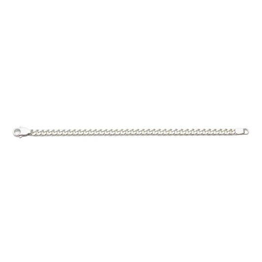 Silver Curb Link Bracelet 925 – Flat Chain | 4mm - 8.5