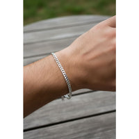 Load image into Gallery viewer, Silver Curb Link Bracelet 925 – Flat Chain
