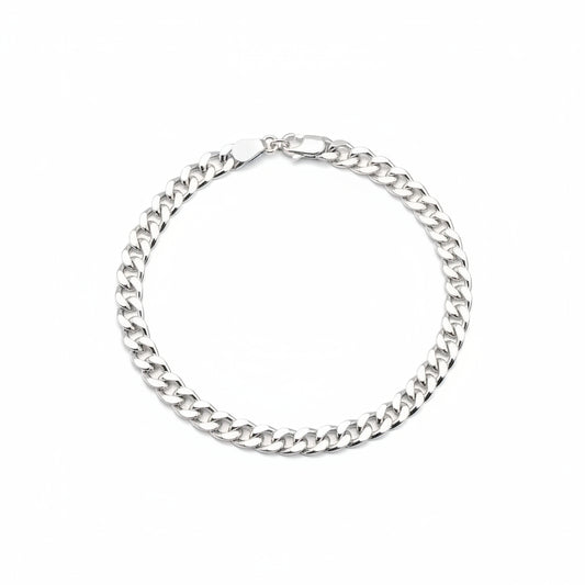 Silver Curb Link Bracelet 925 – Flat Chain | 6mm - 8.5