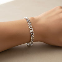 Load image into Gallery viewer, Silver Curb Link Bracelet 925 – Flat Chain | 9mm - Bracelets
