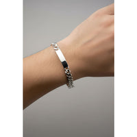 Load image into Gallery viewer, Silver Curb Link ID Bracelet 925 – Engravable Name Plate
