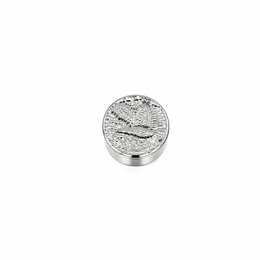 Silver Cylindrical Box Bird Engraved Handcrafted (11.45g)