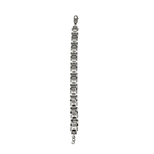 Silver Designer Link Bracelet 925 – Stone Studded Chain