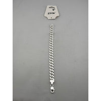 Load image into Gallery viewer, Silver Diamond Cut Curb Link Bracelet 925 – Faceted Flat Chain
