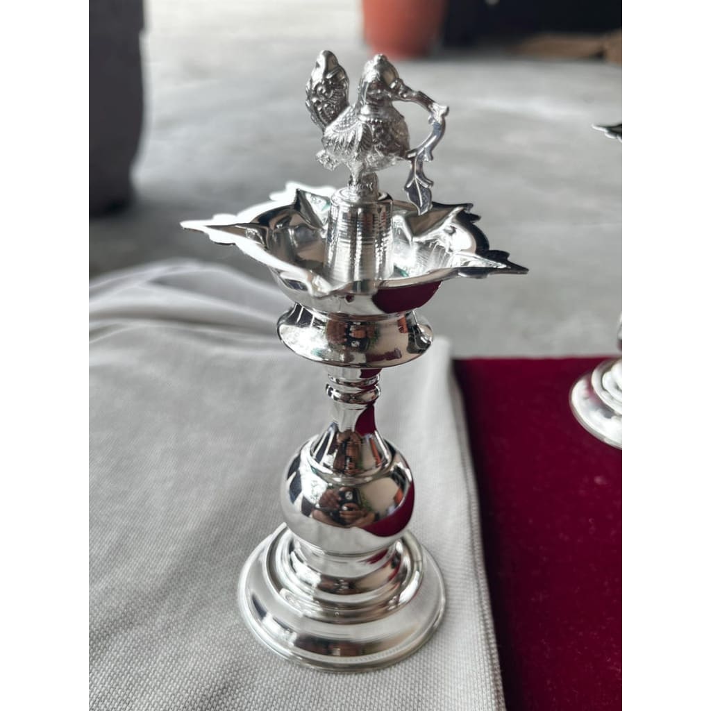 Silver Diya 48gm – Traditional Pooja Lamp for Temple &