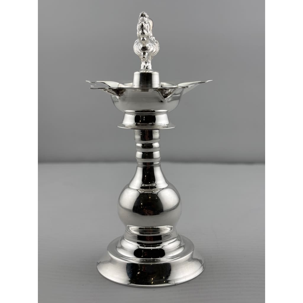 Silver Diya 48gm – Traditional Pooja Lamp for Temple &