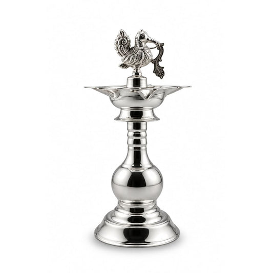 Silver Diya 48gm – Traditional Pooja Lamp for Temple &