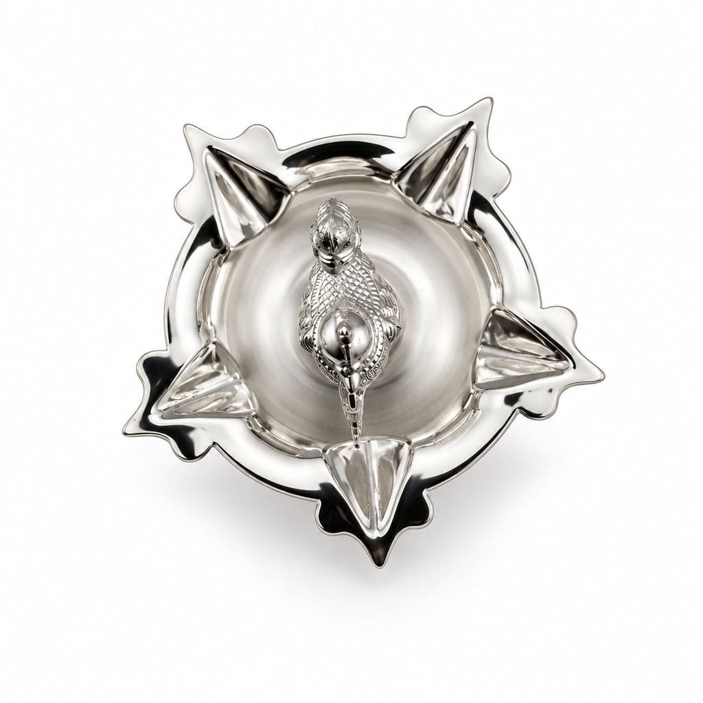 Silver Diya 48gm – Traditional Pooja Lamp for Temple &