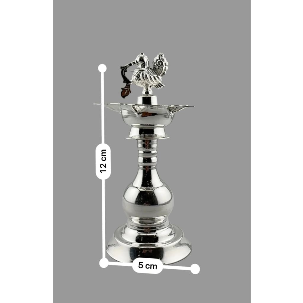 Silver Diya 48gm – Traditional Pooja Lamp for Temple &
