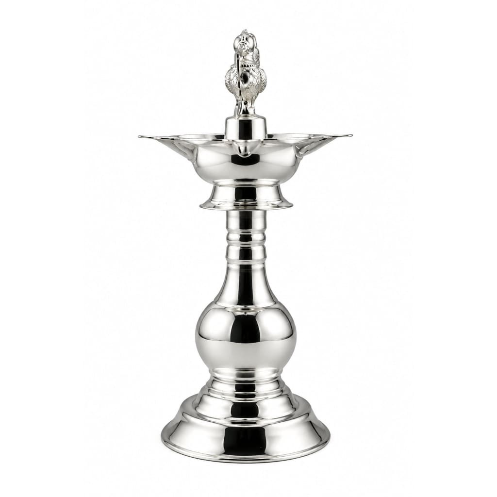 Silver Diya 48gm – Traditional Pooja Lamp for Temple &