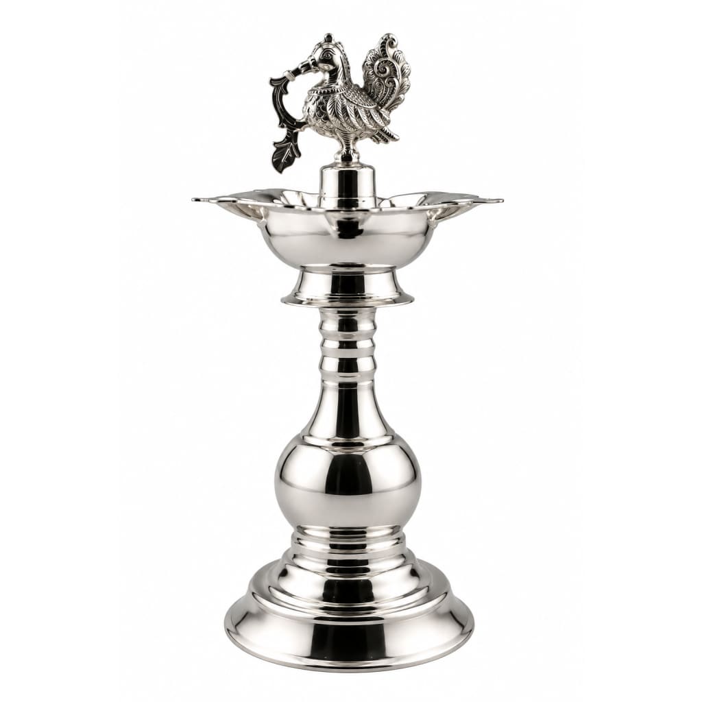 Silver Diya 48gm – Traditional Pooja Lamp for Temple &