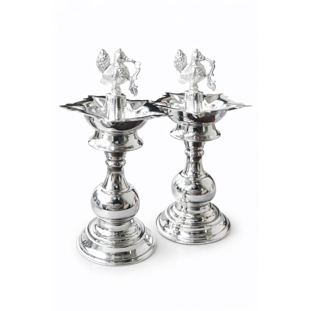 Silver Diya 48gm – Traditional Pooja Lamp for Temple &