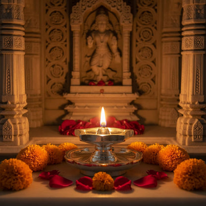 Silver Diya Design 2 36gm – Traditional Pooja Lamp