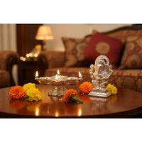 Load image into Gallery viewer, Silver Diya Design 3 34gm – Traditional Pooja Lamp