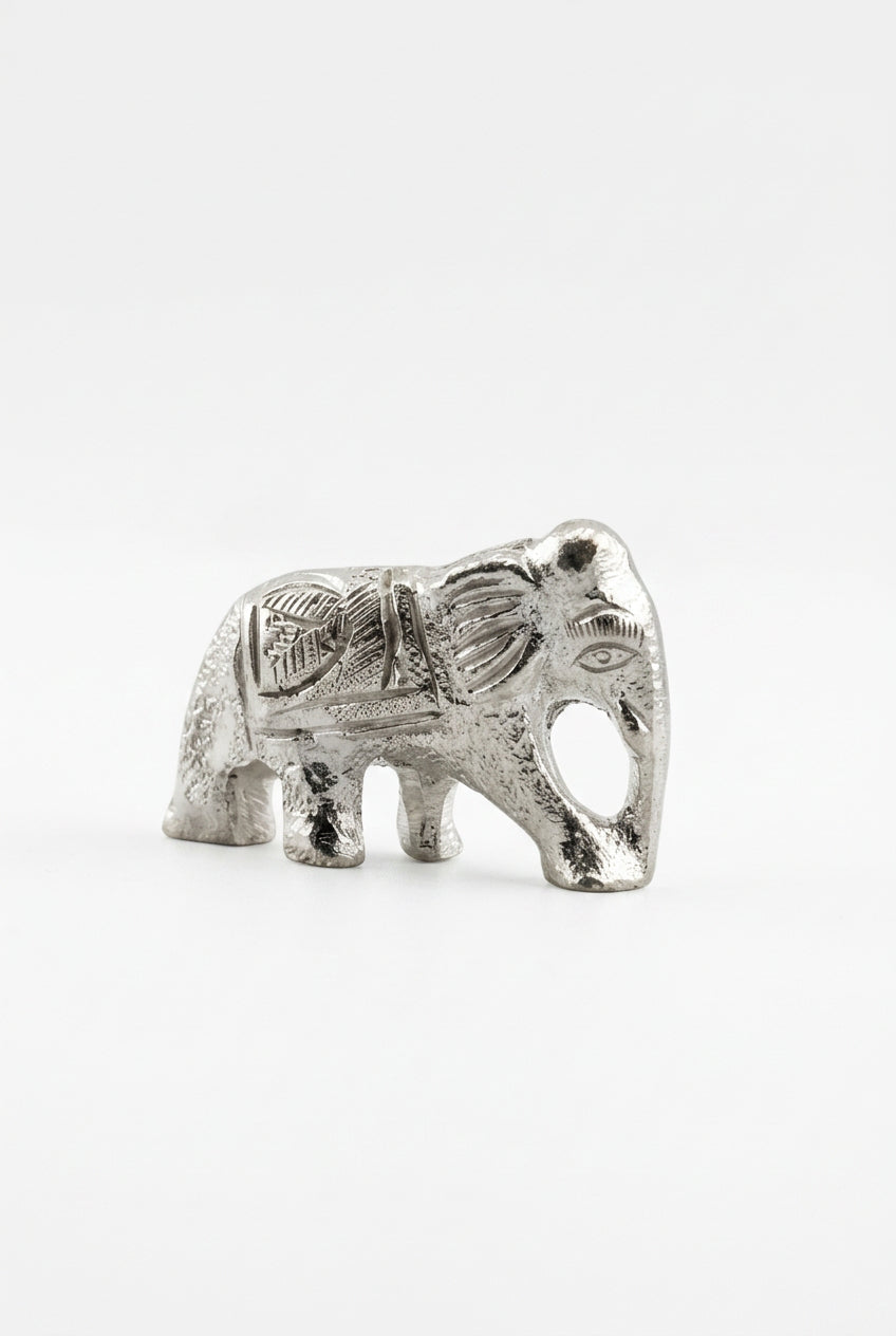 Silver Elephant Figurine – 925 Sterling Handcrafted Idol