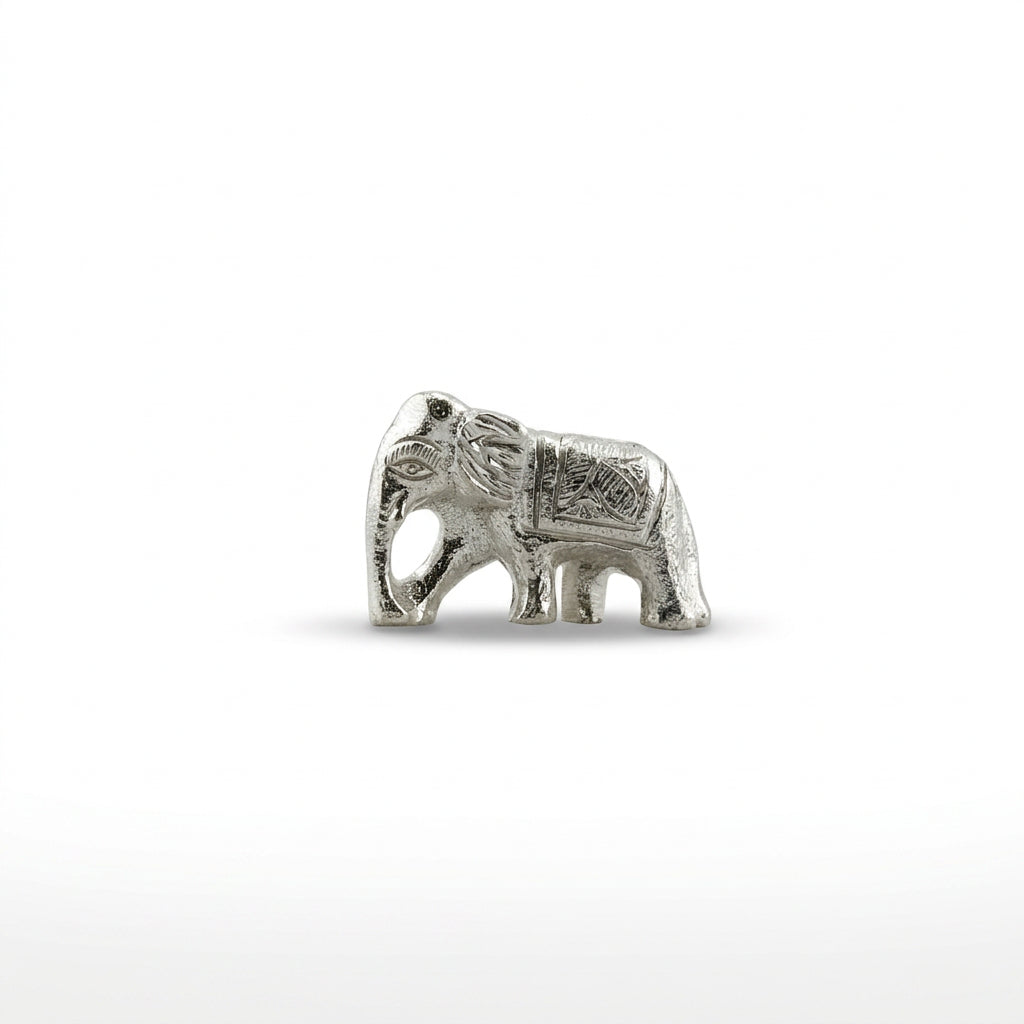 Silver Elephant Figurine – 925 Sterling Handcrafted Idol