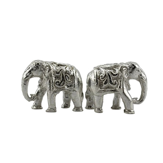 Silver Elephant Pair Figurine – 925 Sterling Handcrafted