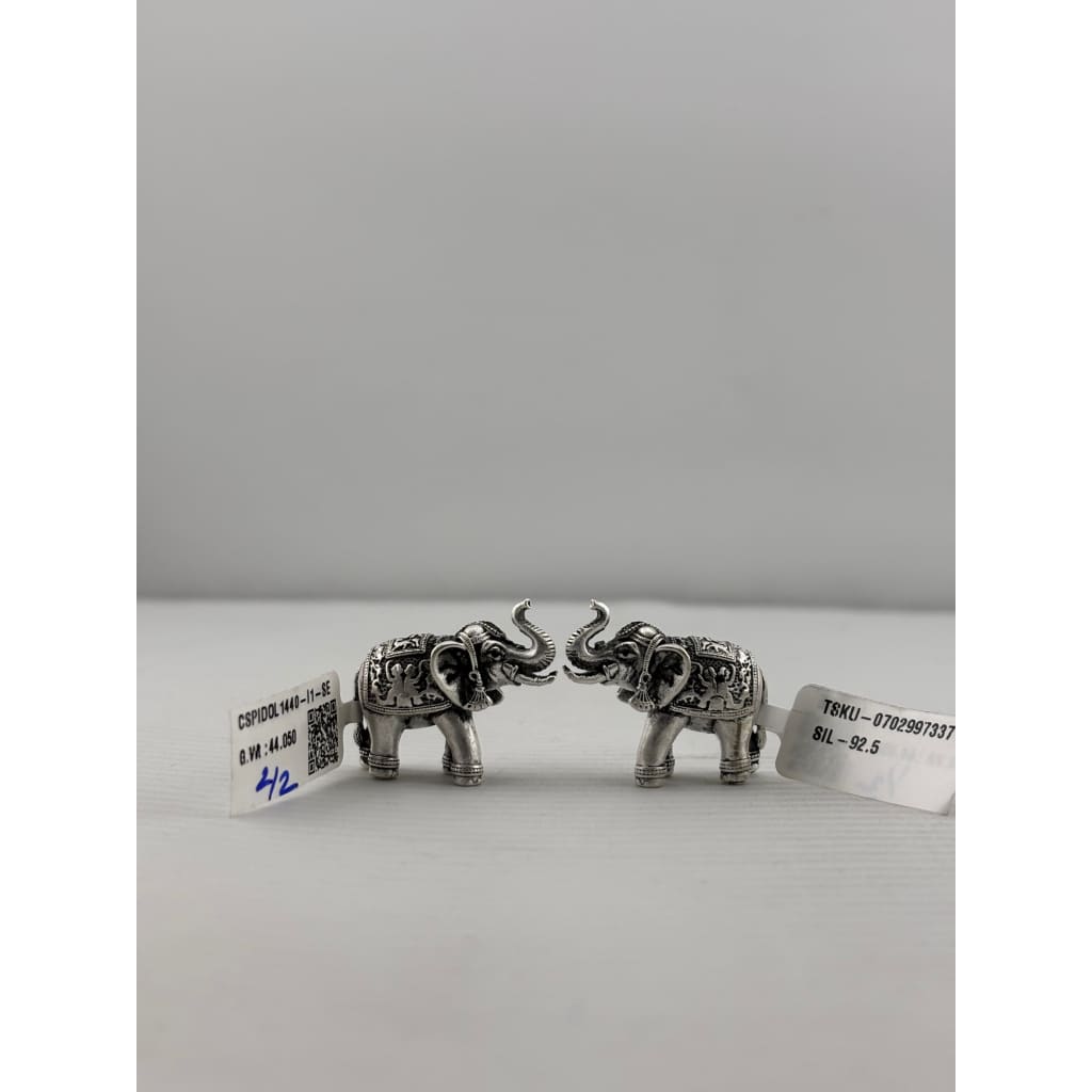 Silver Elephant Pair Figurine – 925 Sterling Handcrafted