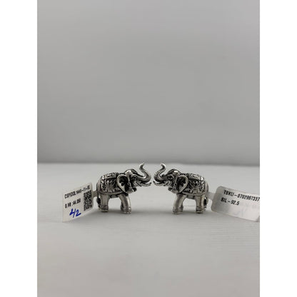 Silver Elephant Pair Figurine – 925 Sterling Handcrafted