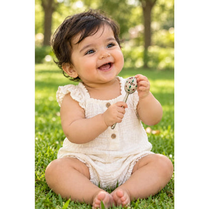 Silver Enamel Baby Rattle (32.7g) - 925 Sterling Silver