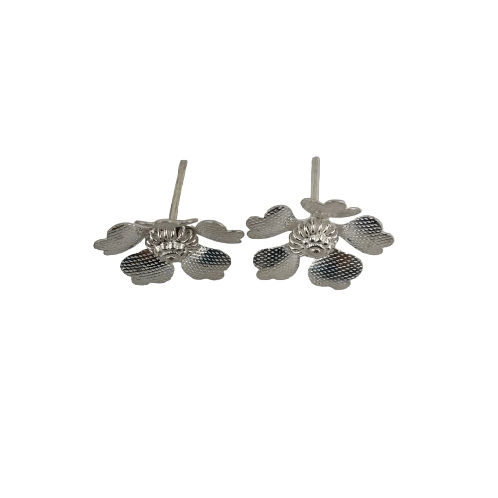 Silver Flower Pooja Piece Set of 2 Handcrafted (4.30g)