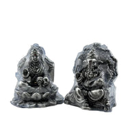 Load image into Gallery viewer, Silver Ganesh Lakshmi Idol 120gm – Spiritual Ganesh Lakshmi Murti for Temple Decor &amp; Festivals
