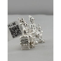 Load image into Gallery viewer, Silver Ganesh Lakshmi Idol 21gm – Spiritual Ganesh Lakshmi Murti for Temple Decor &amp; Festivals
