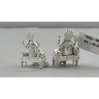 Load image into Gallery viewer, Silver Ganesh Lakshmi Idol 21gm – Spiritual Ganesh Lakshmi Murti for Temple Decor &amp; Festivals
