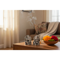 Load image into Gallery viewer, Silver Ganesh Lakshmi Idol 50gm – Spiritual Ganesh Lakshmi Murti for Temple Decor &amp; Festivals
